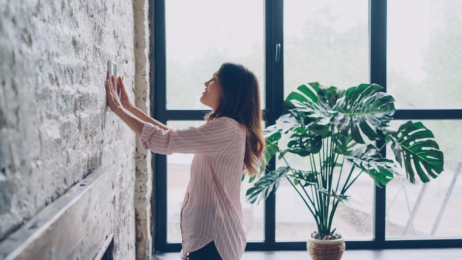 Smart thermostat installed on wall in a Florida home